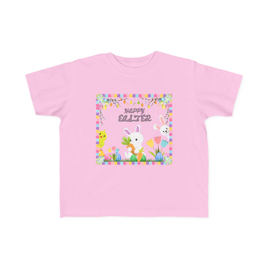 "Happy Easter" Toddler's Jersey Tee