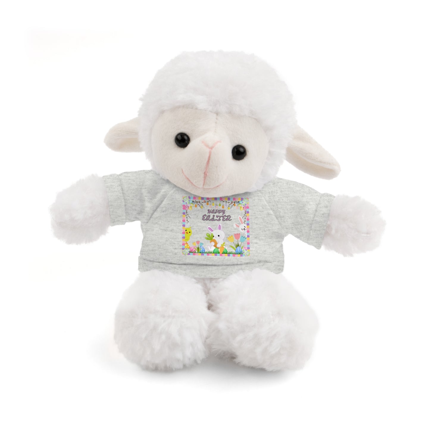 " Happy Easter" Stuffed Animals with Tee, Bunny and Lamb