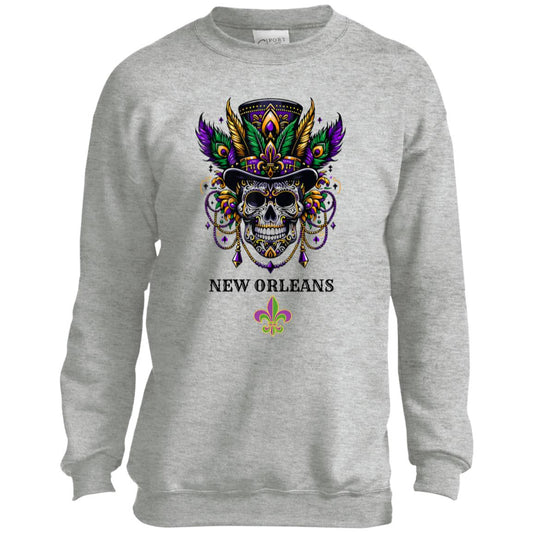 CC Youth Voodo TOP HAT, NO, lng sleeve shirt des (1) "New Orleans" ,Youth Sweatshirt