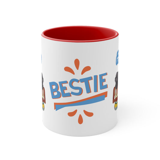 "Bestie", Wrap Around Design, Two Tone 11oz Mug