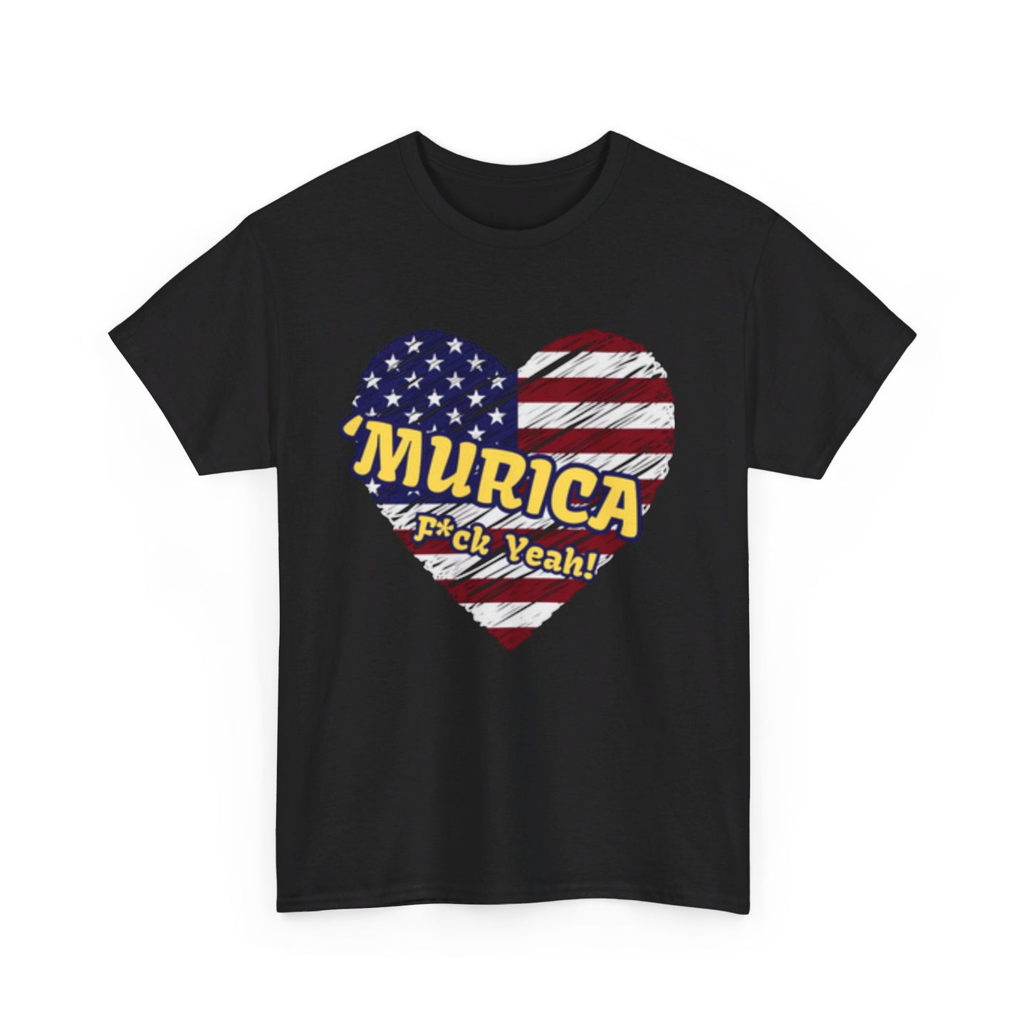 "MURICA" (yellow text), Unisex Heavy Cotton Tee