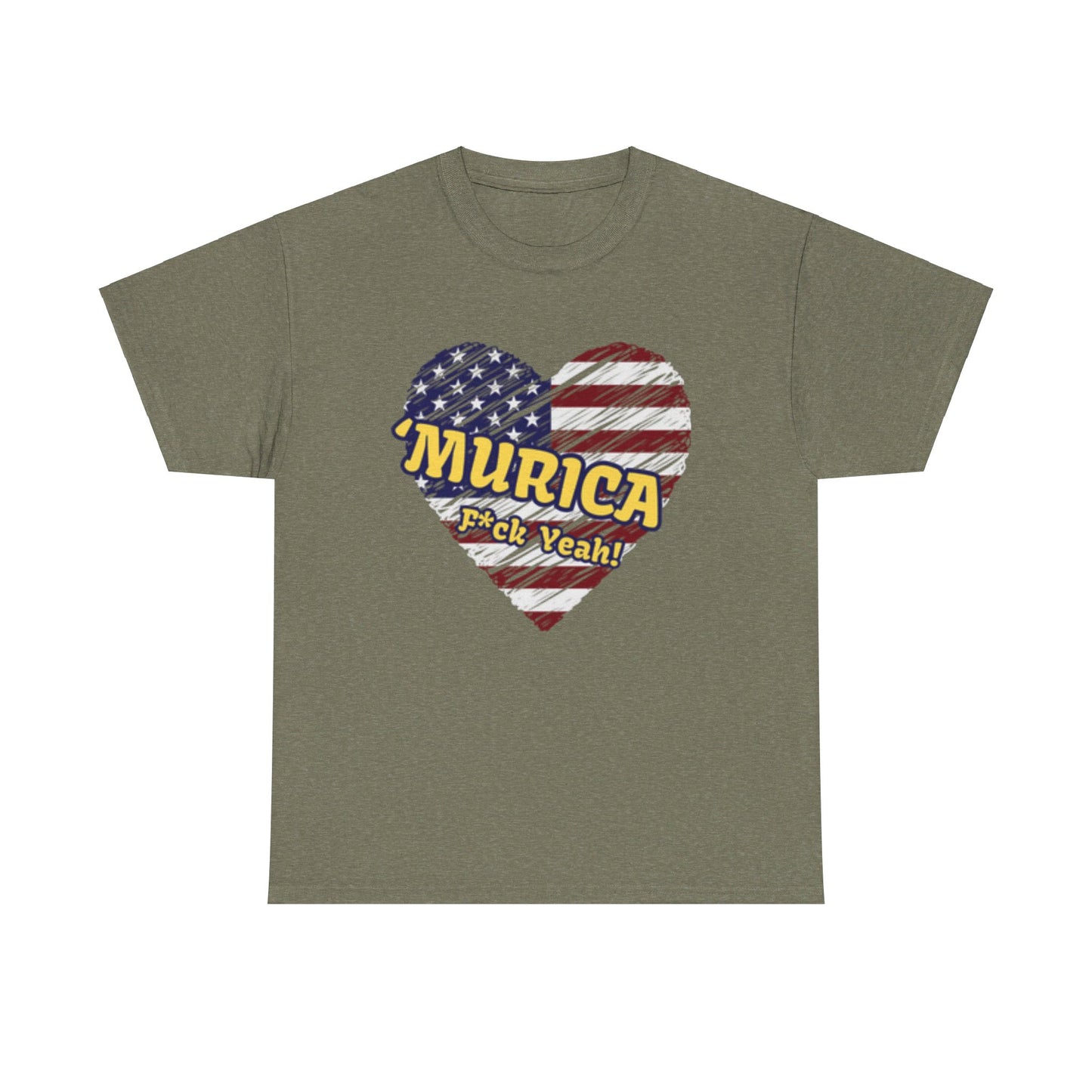 "MURICA" (yellow text), Unisex Heavy Cotton Tee