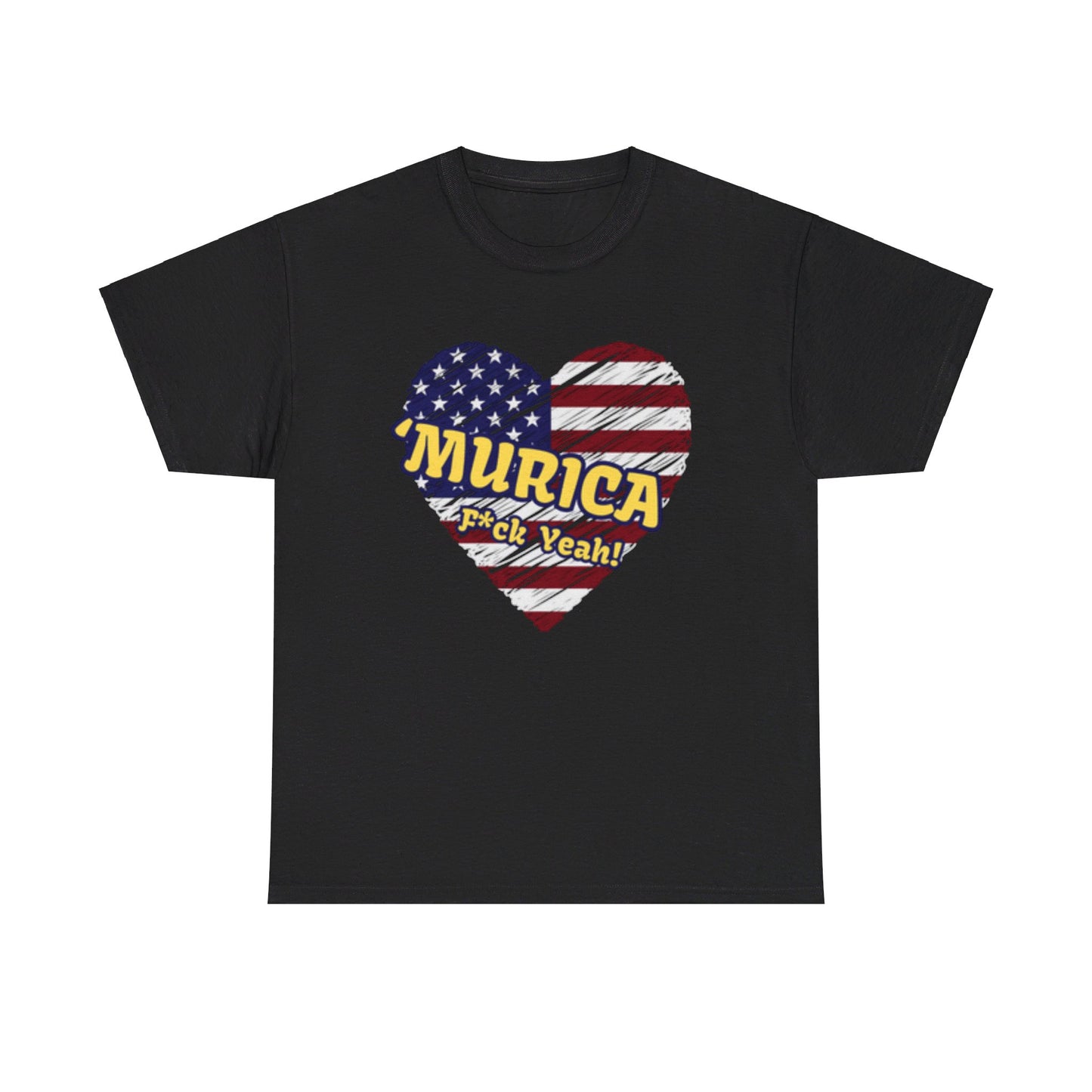 "MURICA" (yellow text), Unisex Heavy Cotton Tee