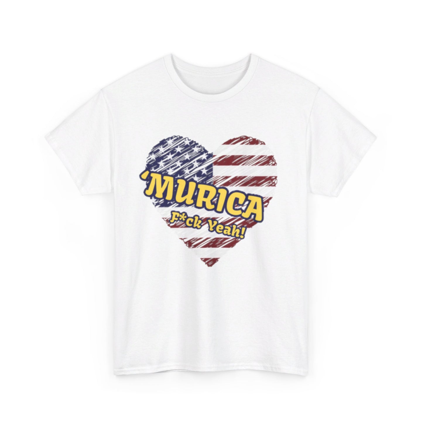 "MURICA" (yellow text), Unisex Heavy Cotton Tee