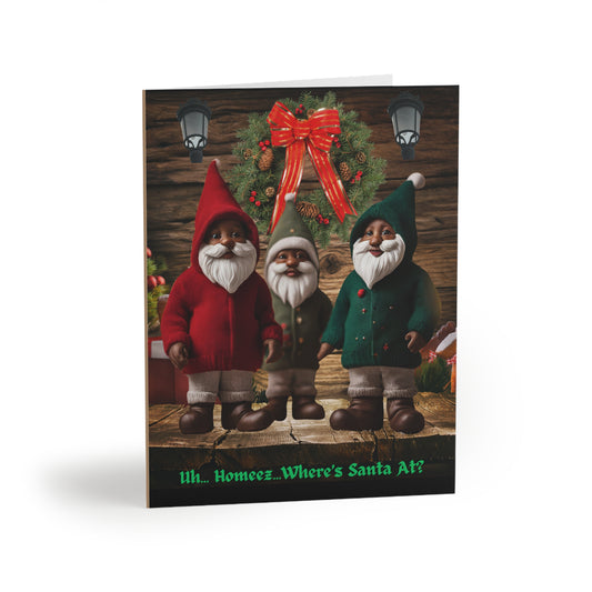 "Uh... Homeez... Where's Santa At?" Greeting Cards (8, 16, and 24 pcs sets)