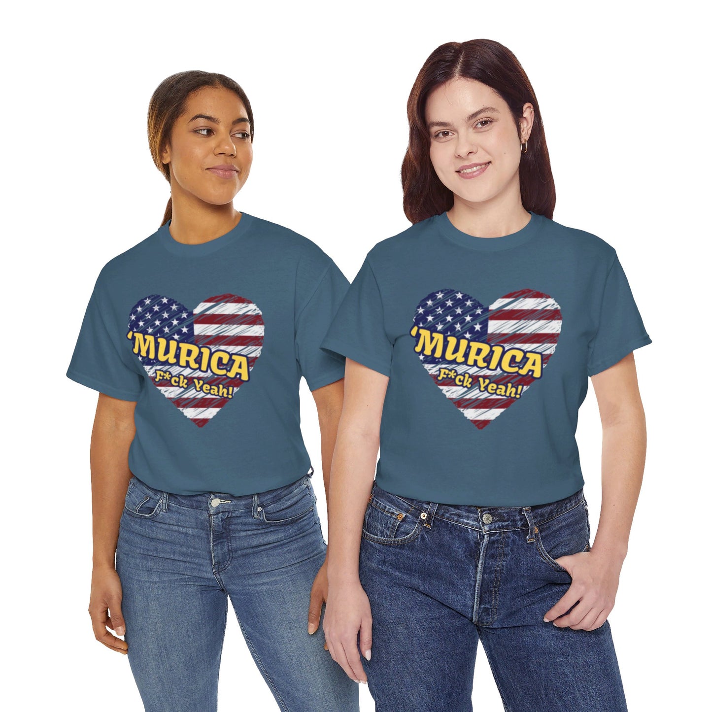 "MURICA" (yellow text), Unisex Heavy Cotton Tee