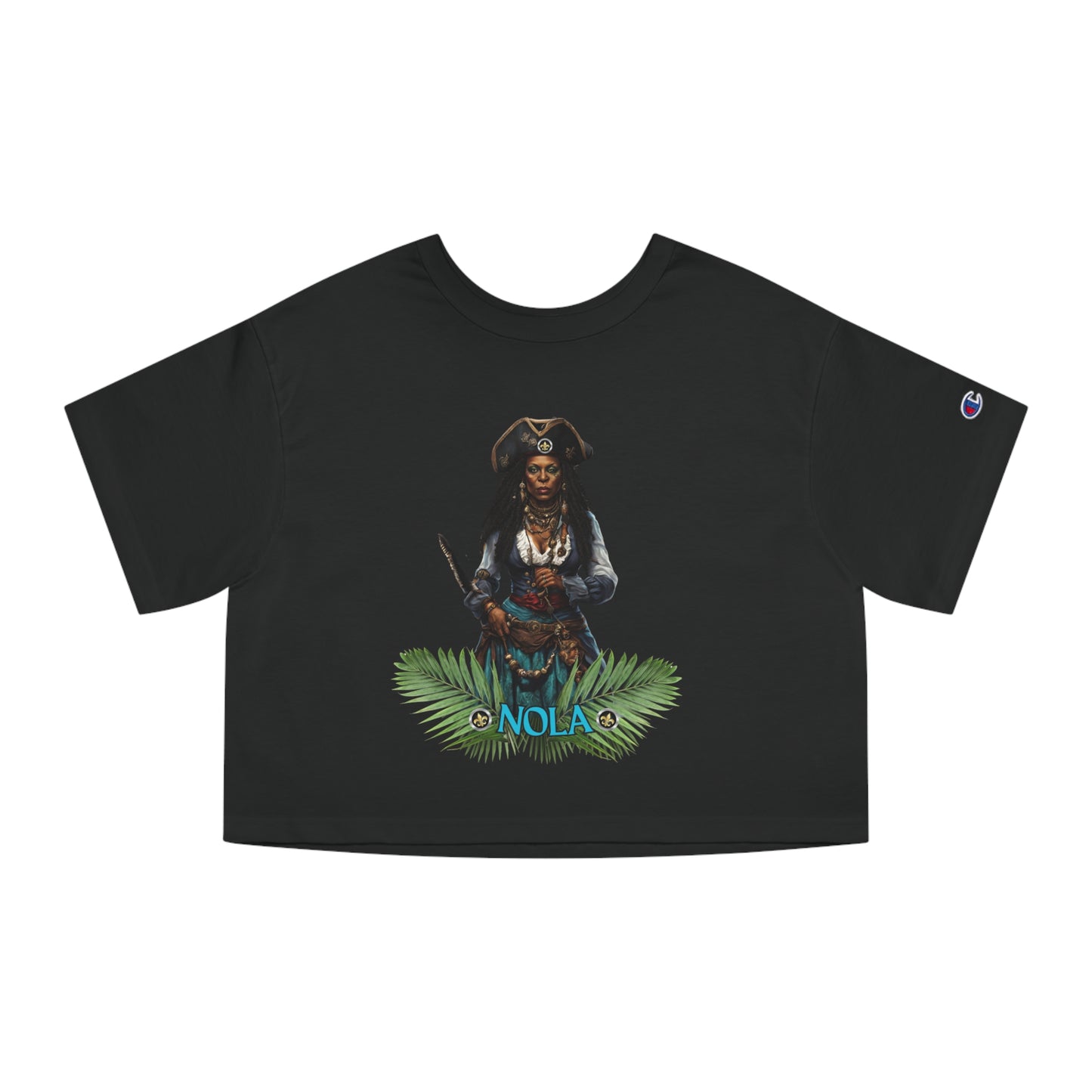 "Desiree- NOLA Pirate" Women's Cropped T-Shirt