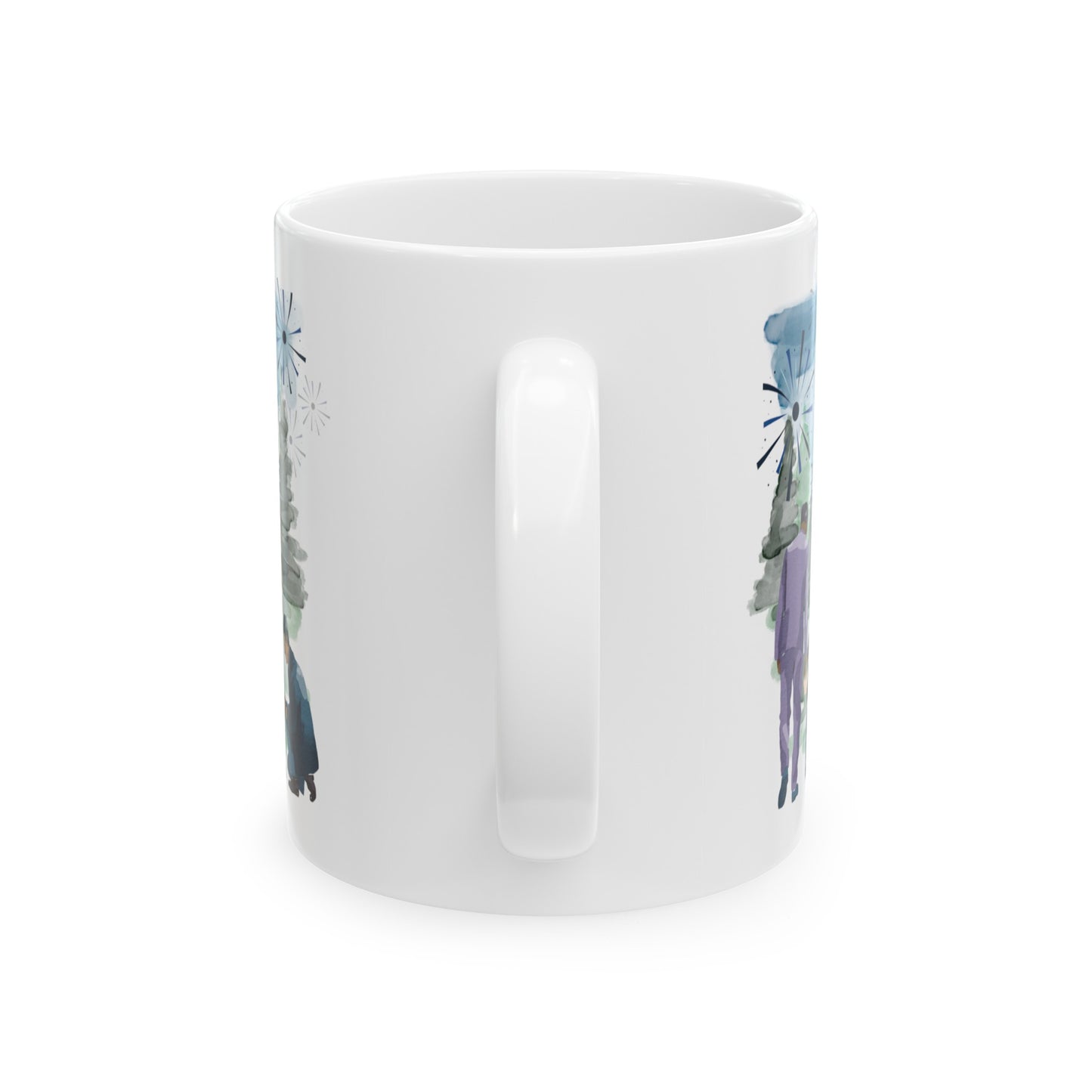 "Best Single Dad Ever"  Retro Nature Setting, White Ceramic Mug, (11 oz, 15 oz)