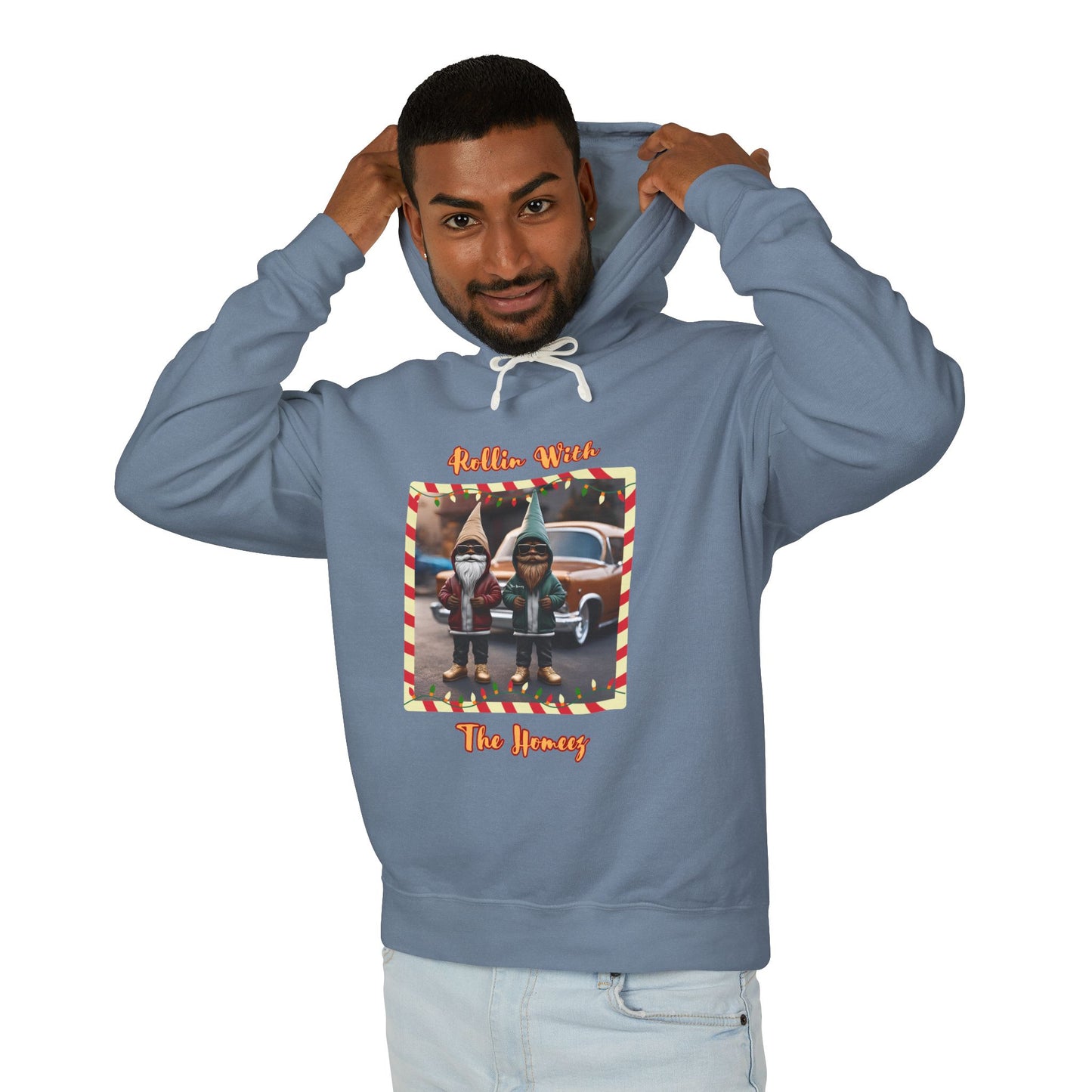 "Rollin With The Homeez" Unisex Lightweight Hooded Sweatshirt