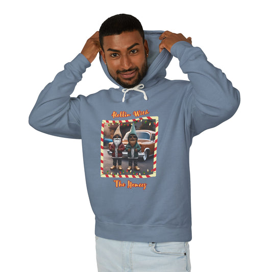 "Rollin With The Homeez" Unisex Lightweight Hooded Sweatshirt