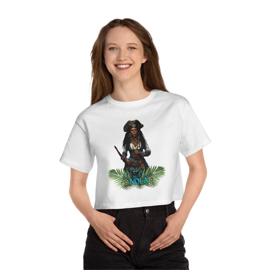 "Desiree- NOLA Pirate" Women's Cropped T-Shirt