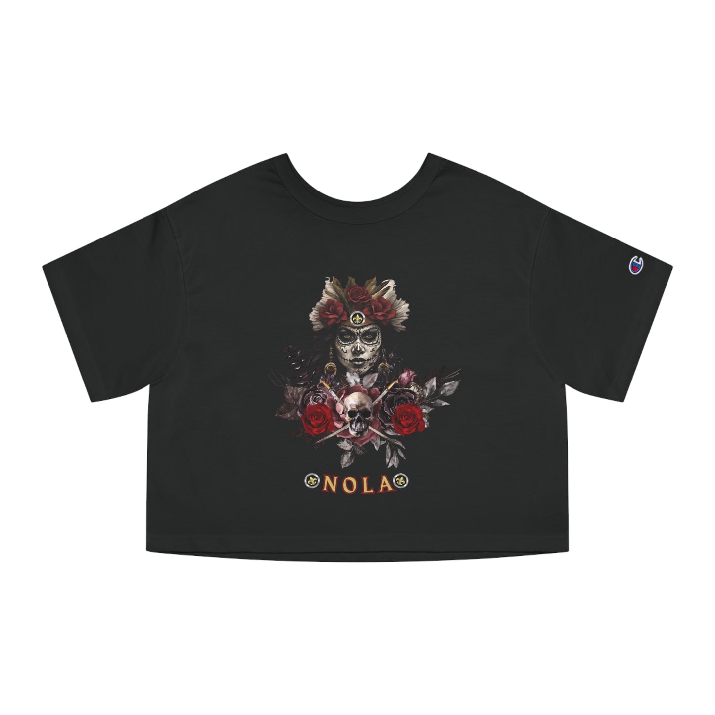 "Camille- NOLA Pirate" Women's Cropped T-Shirt