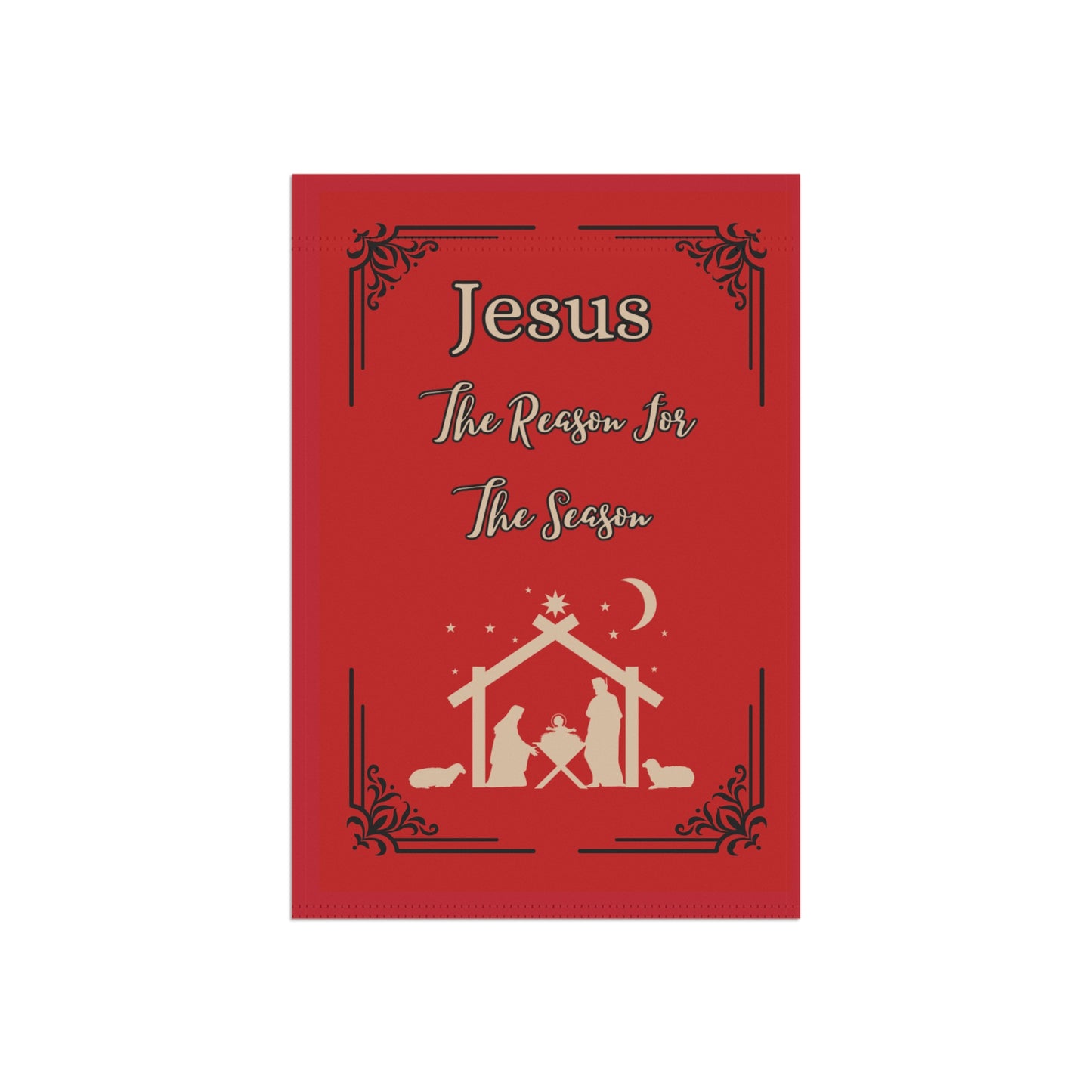 "Jesus Is The Reason For The Season" Garden/Lawn Banner In Red