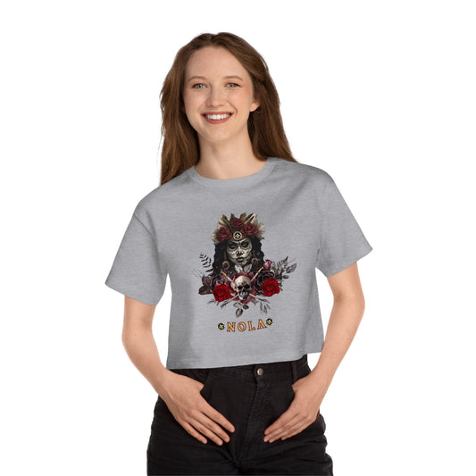 "Camille- NOLA Pirate" Women's Cropped T-Shirt