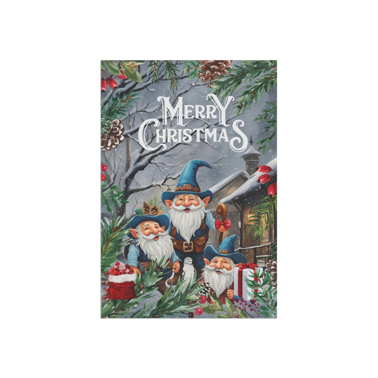 "Merry Christmas " Winter Wonderland, Lawn/Garden Banner, 12 in x 18 in