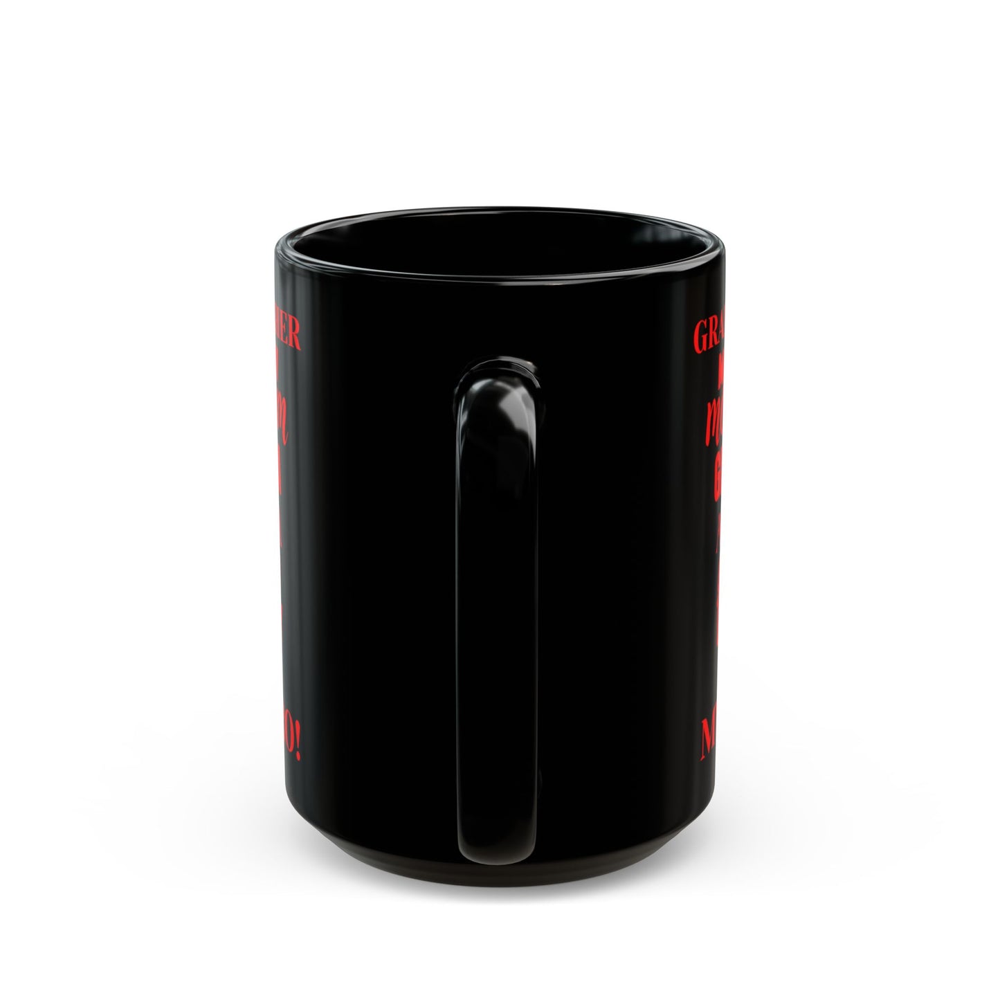 "Grandmother...My Hero!",Comic Book Design with Red Text, Black Mug (15oz)