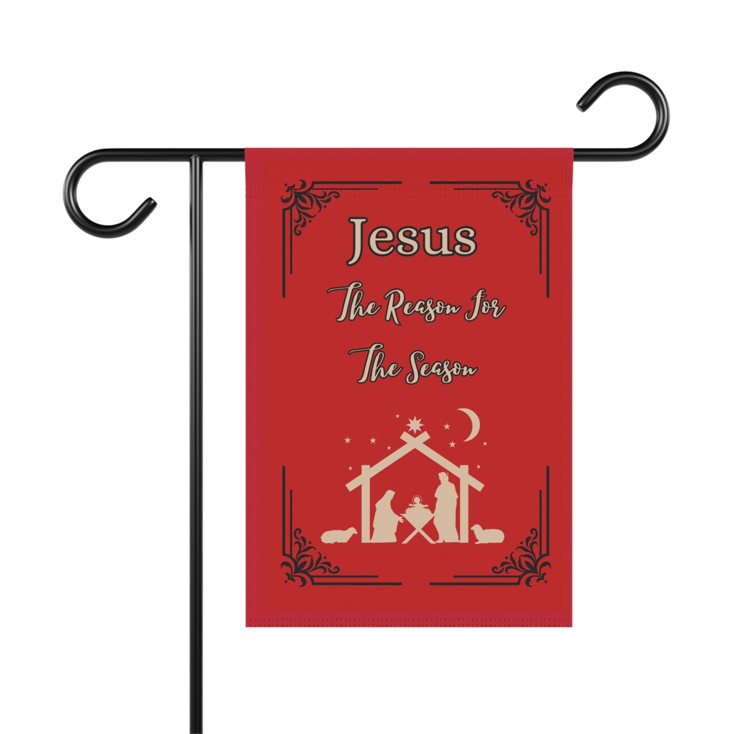 "Jesus Is The Reason For The Season" Garden/Lawn Banner In Red