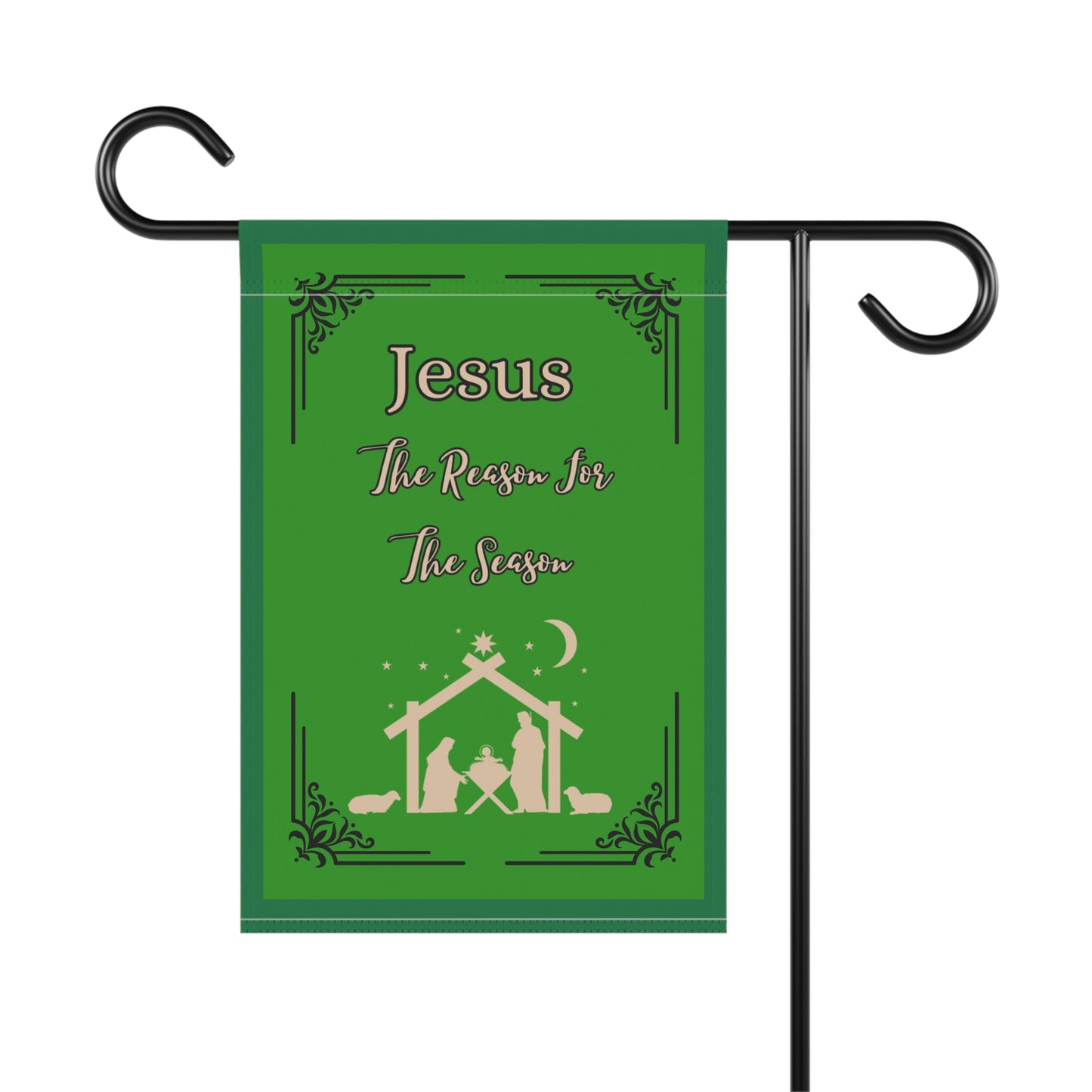 " Jesus Is The Reason For The Season", Garden & House Banner, Green