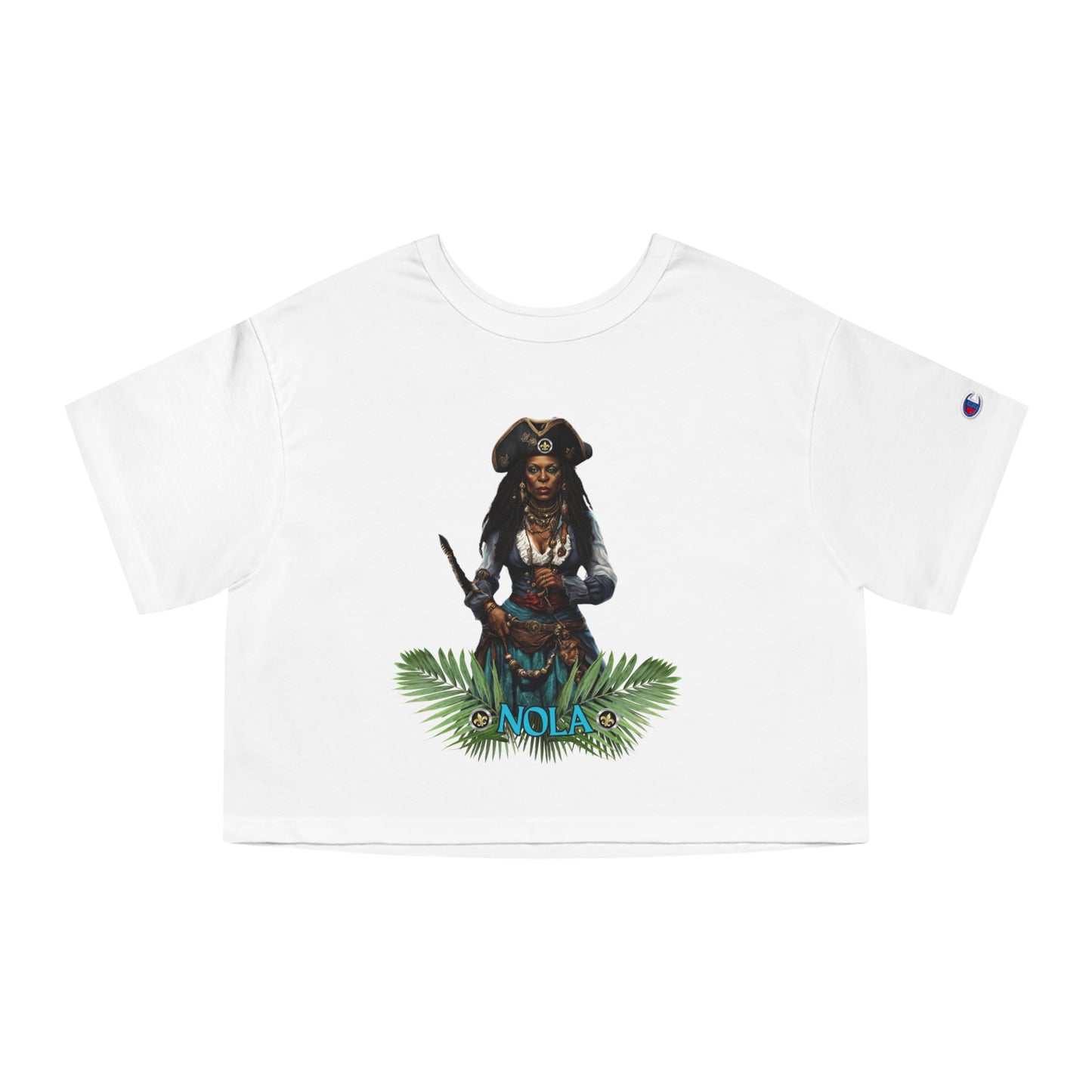 "Desiree- NOLA Pirate" Women's Cropped T-Shirt