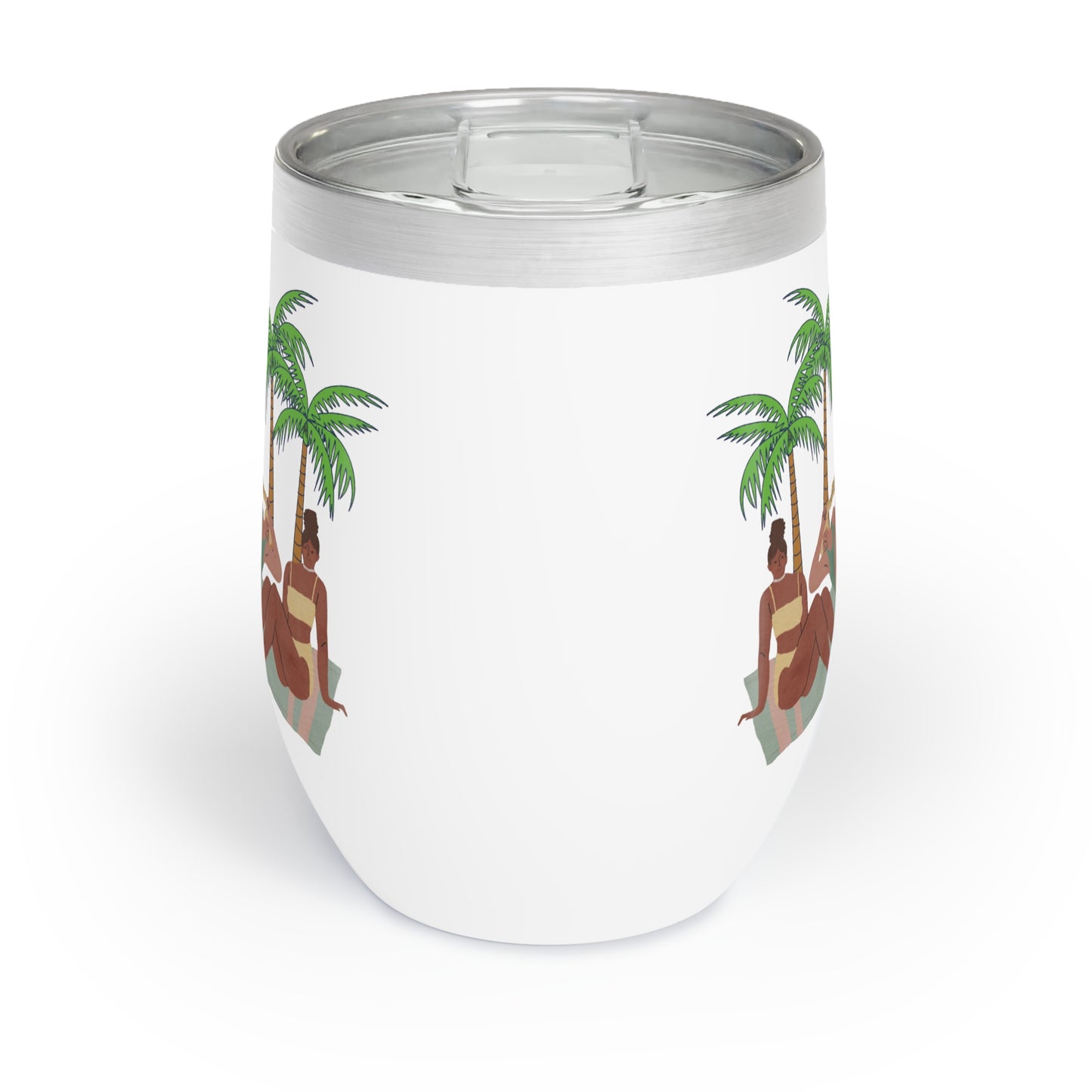 " It's Summer...Beaches" Beachcomber Design, 12 oz Chill Wine Tumbler