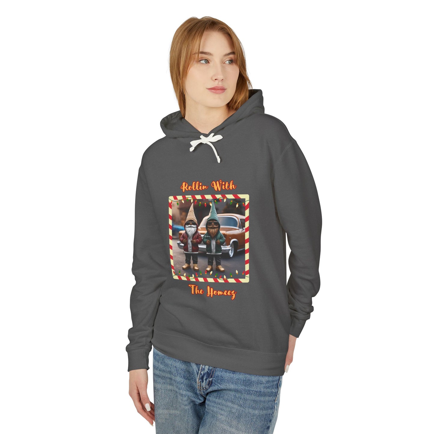 "Rollin With The Homeez" Unisex Lightweight Hooded Sweatshirt