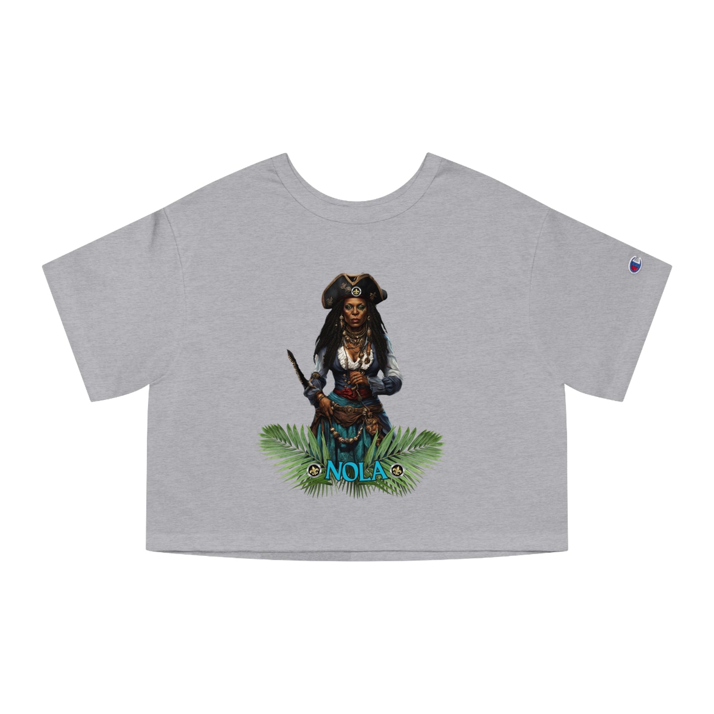 "Desiree- NOLA Pirate" Women's Cropped T-Shirt