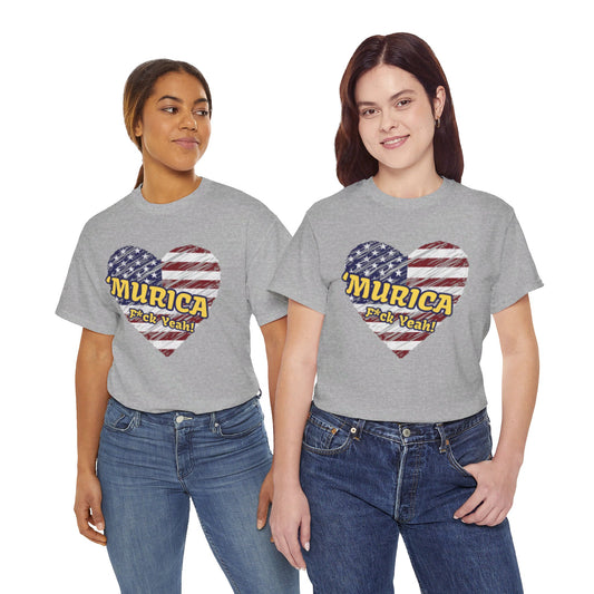 "MURICA" (yellow text), Unisex Heavy Cotton Tee