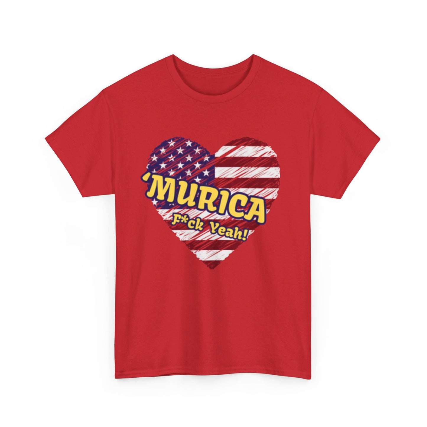 "MURICA" (yellow text), Unisex Heavy Cotton Tee