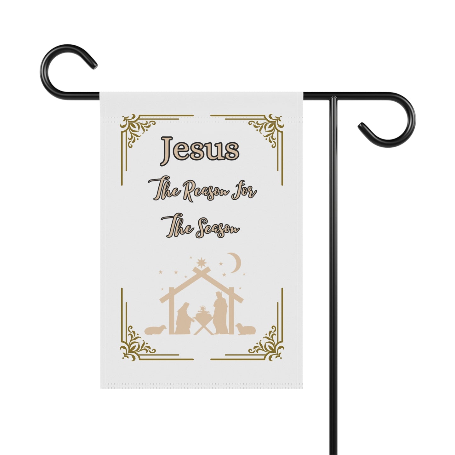 "Jesus Is The Reason For The Season" Lawn/Garden Banner in White