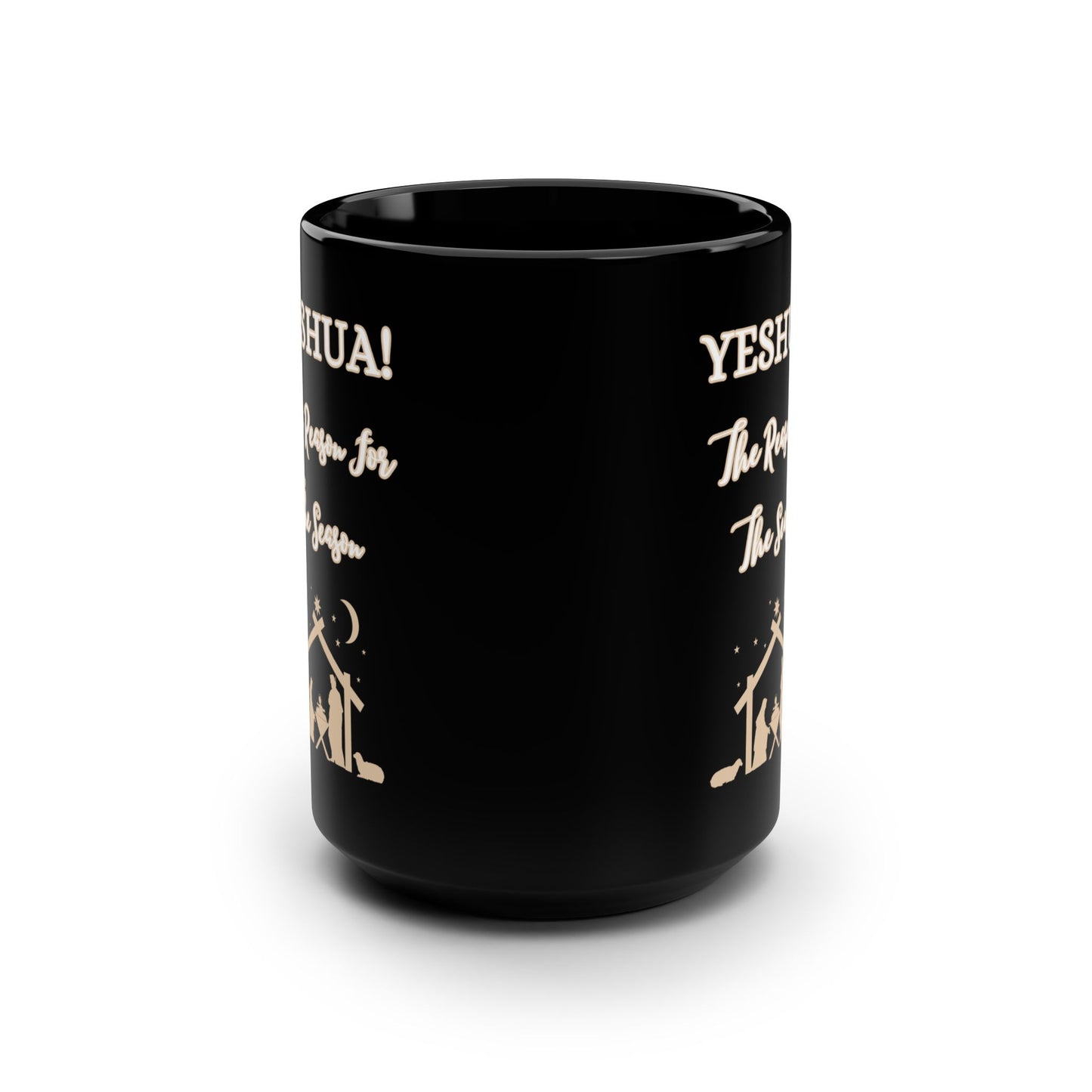 "YESHUA! The Reason For The Season", Black Ceramic Mug, 15oz