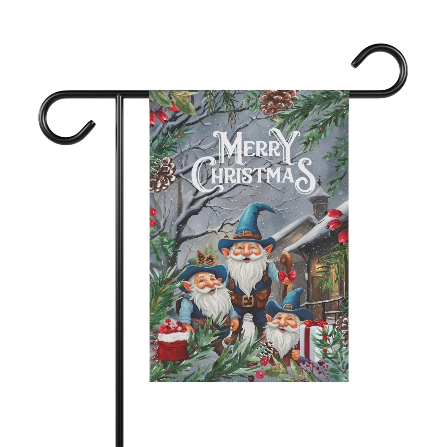 "Merry Christmas " Winter Wonderland, Lawn/Garden Banner, 12 in x 18 in