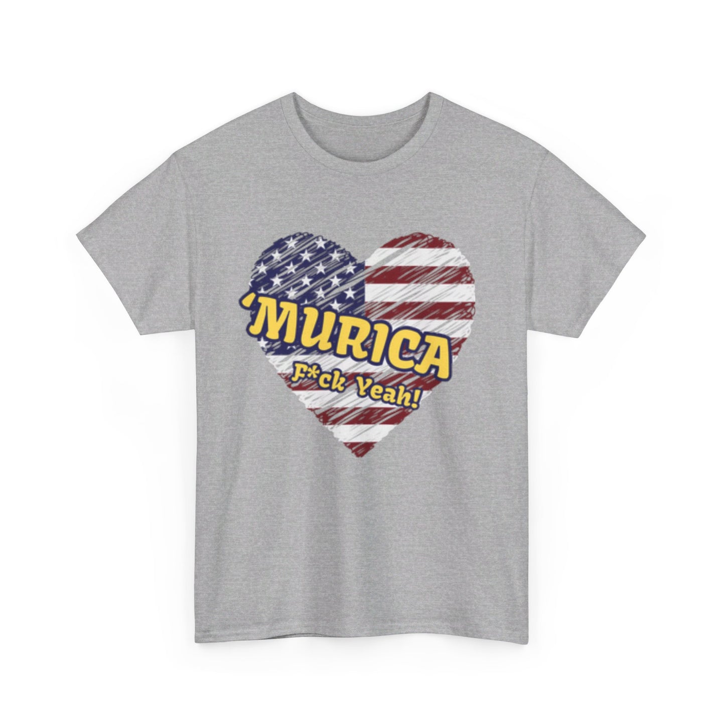 "MURICA" (yellow text), Unisex Heavy Cotton Tee