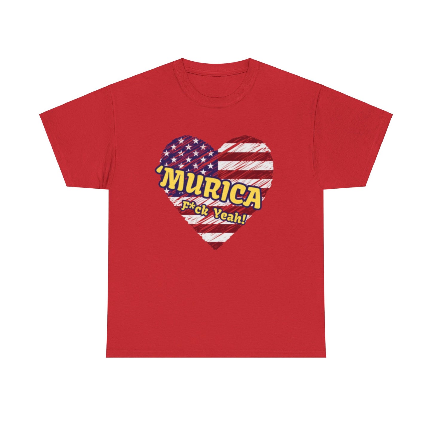 "MURICA" (yellow text), Unisex Heavy Cotton Tee