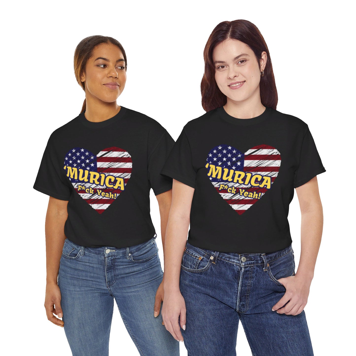 "MURICA" (yellow text), Unisex Heavy Cotton Tee