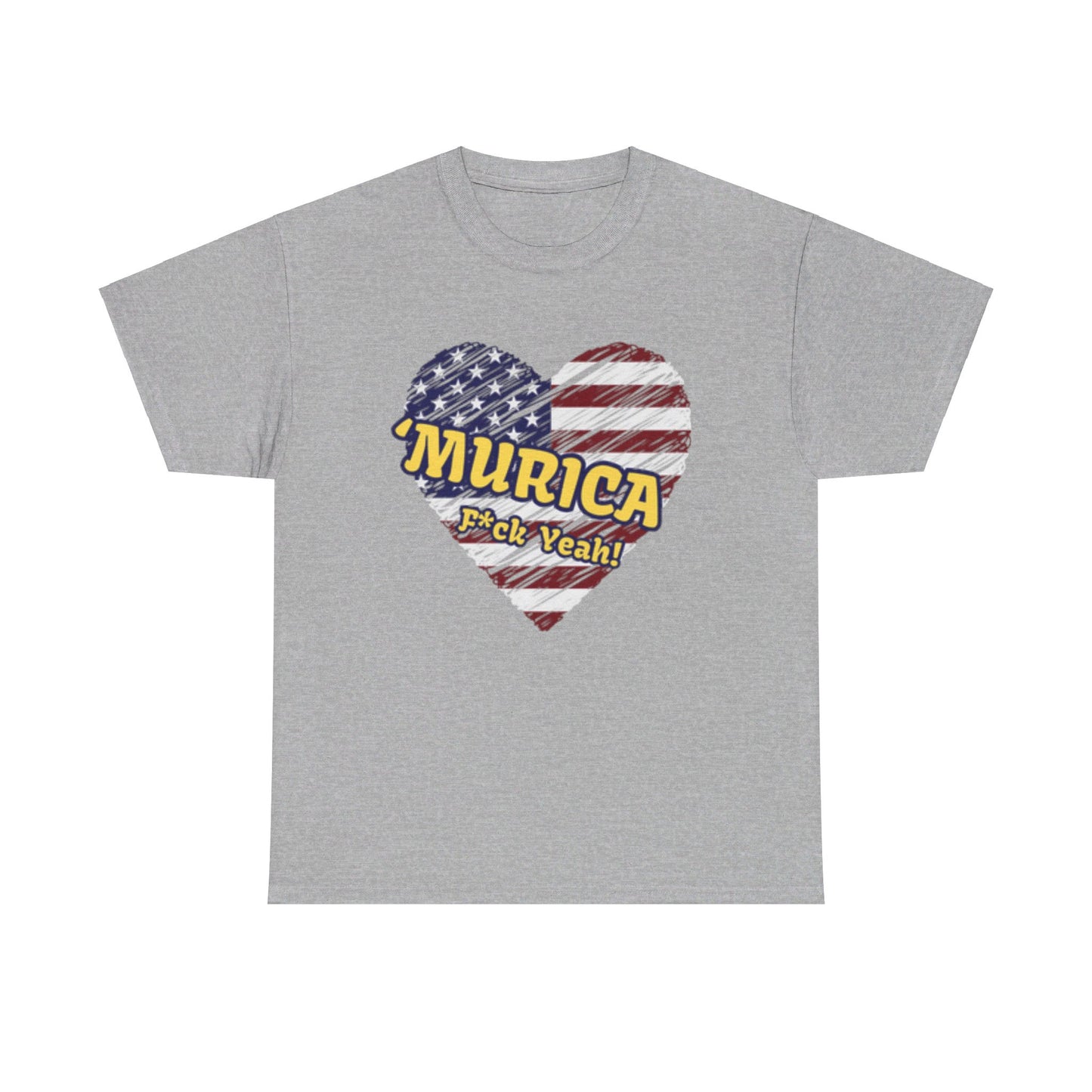 "MURICA" (yellow text), Unisex Heavy Cotton Tee