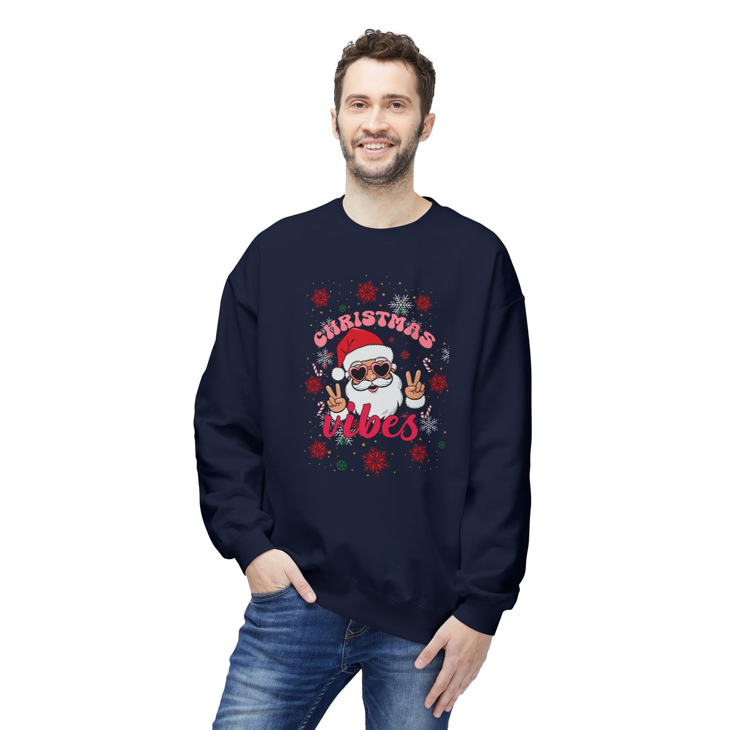 "Christmas Vibes" Unisex Midweight ,Softstyle Fleece Crewneck Sweatshirt