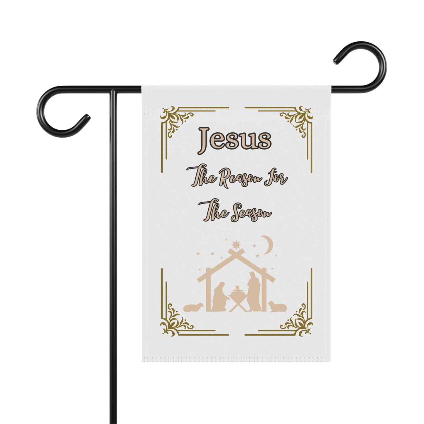 "Jesus Is The Reason For The Season" Lawn/Garden Banner in White