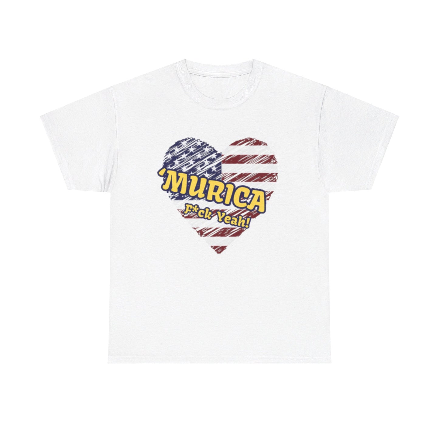 "MURICA" (yellow text), Unisex Heavy Cotton Tee