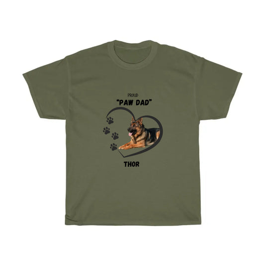 "PAW DAD" German Shepherd Heavy Cotton Tee