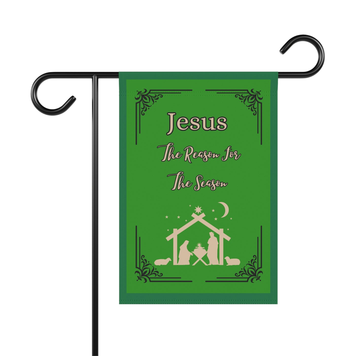 " Jesus Is The Reason For The Season", Garden & House Banner, Green