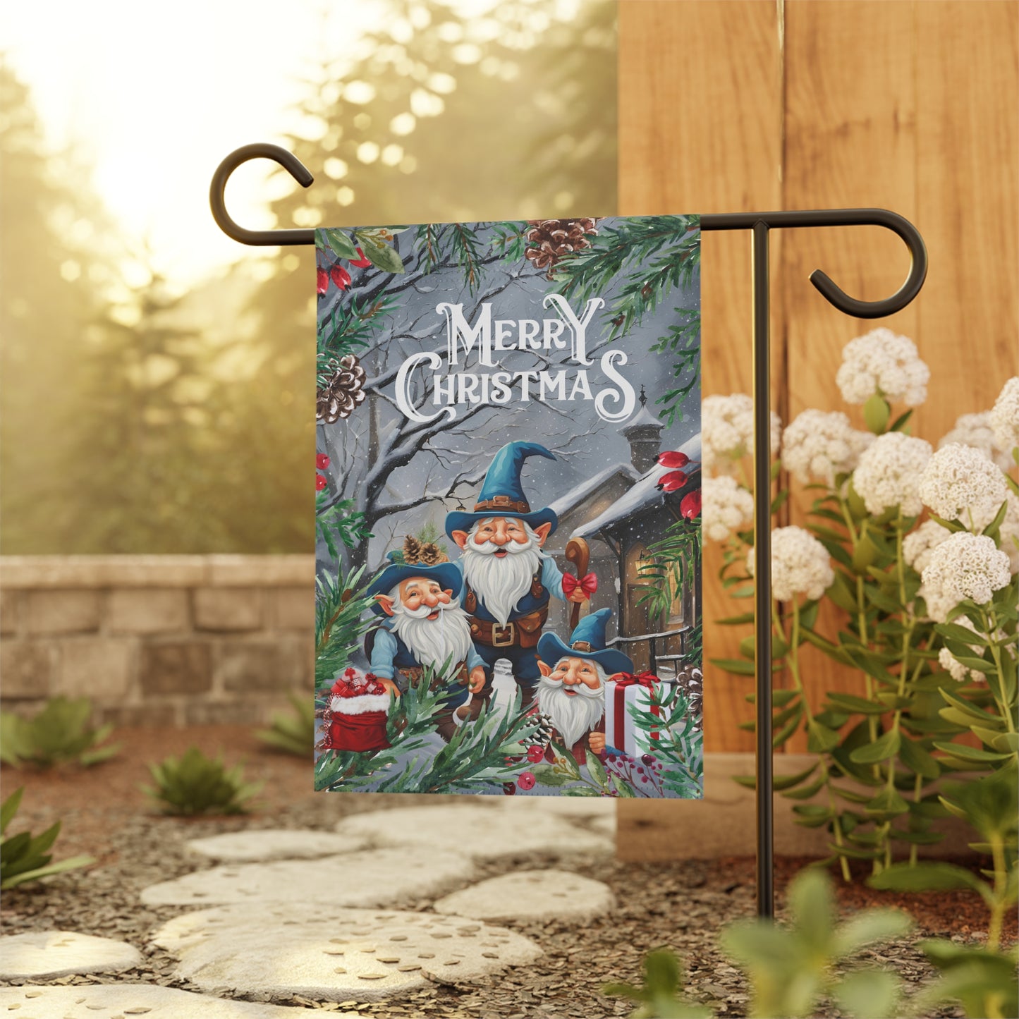 "Merry Christmas " Winter Wonderland, Lawn/Garden Banner, 12 in x 18 in