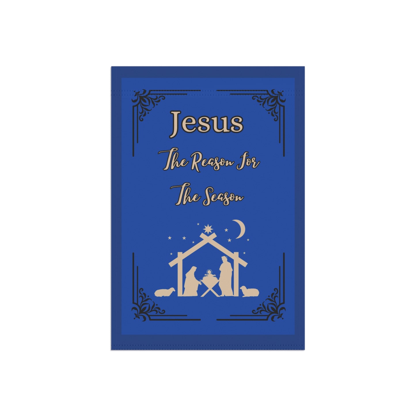 "Jesus Is The Reason For The Season"  12 in x 18 in  Lawn/Garden Banner in Royal Blue