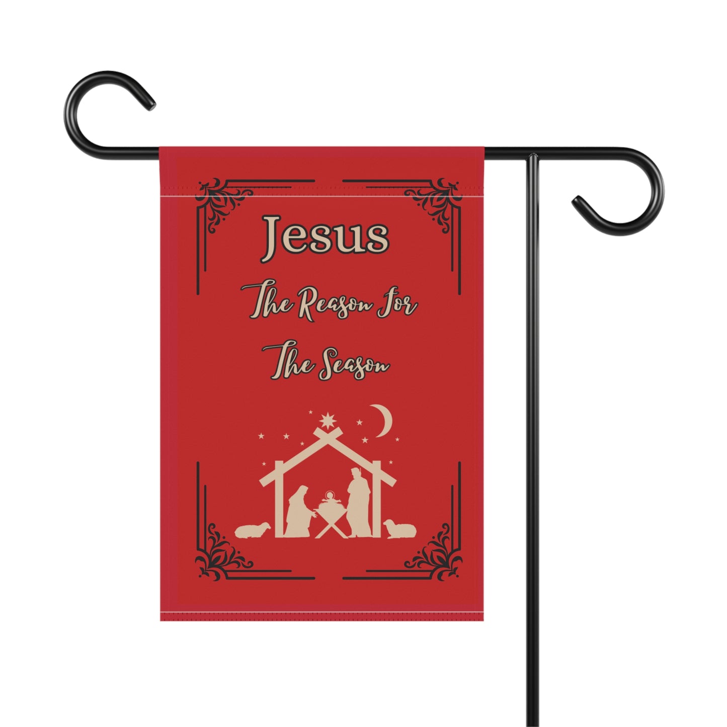 "Jesus Is The Reason For The Season" Garden/Lawn Banner In Red