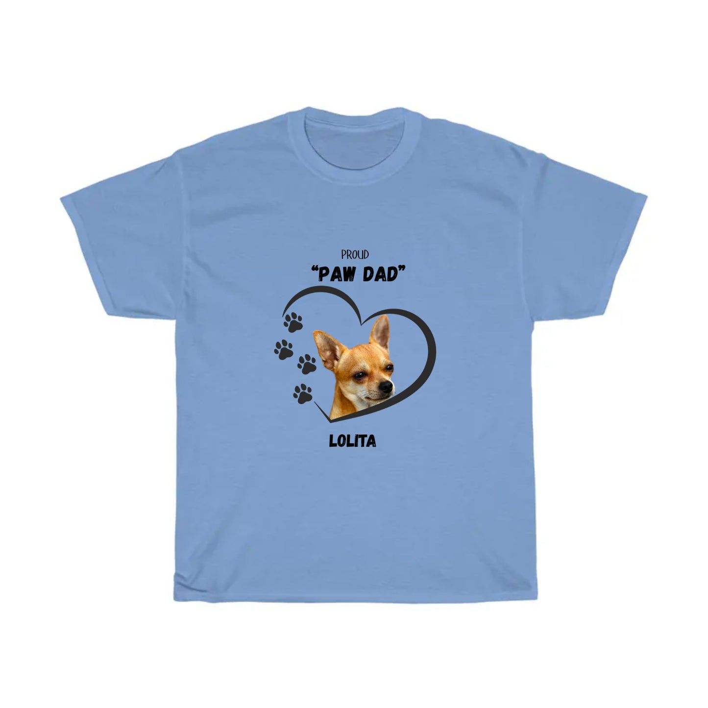 "PAW DAD" Chihuahua Personalized Heavy Cotton T-shirt