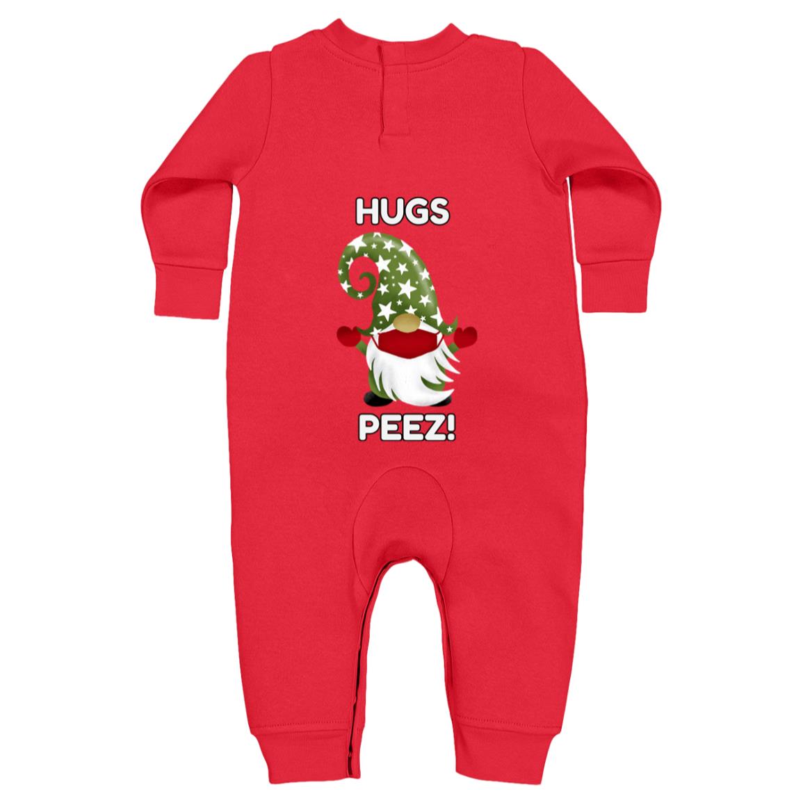 "HUGS PEEZ!", Rabbit Skins, Infant Fleece One-Piece Bodysuit