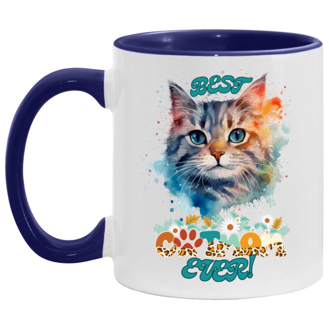 BEST "CATMOM" EVER,  11 oz Accent Mug