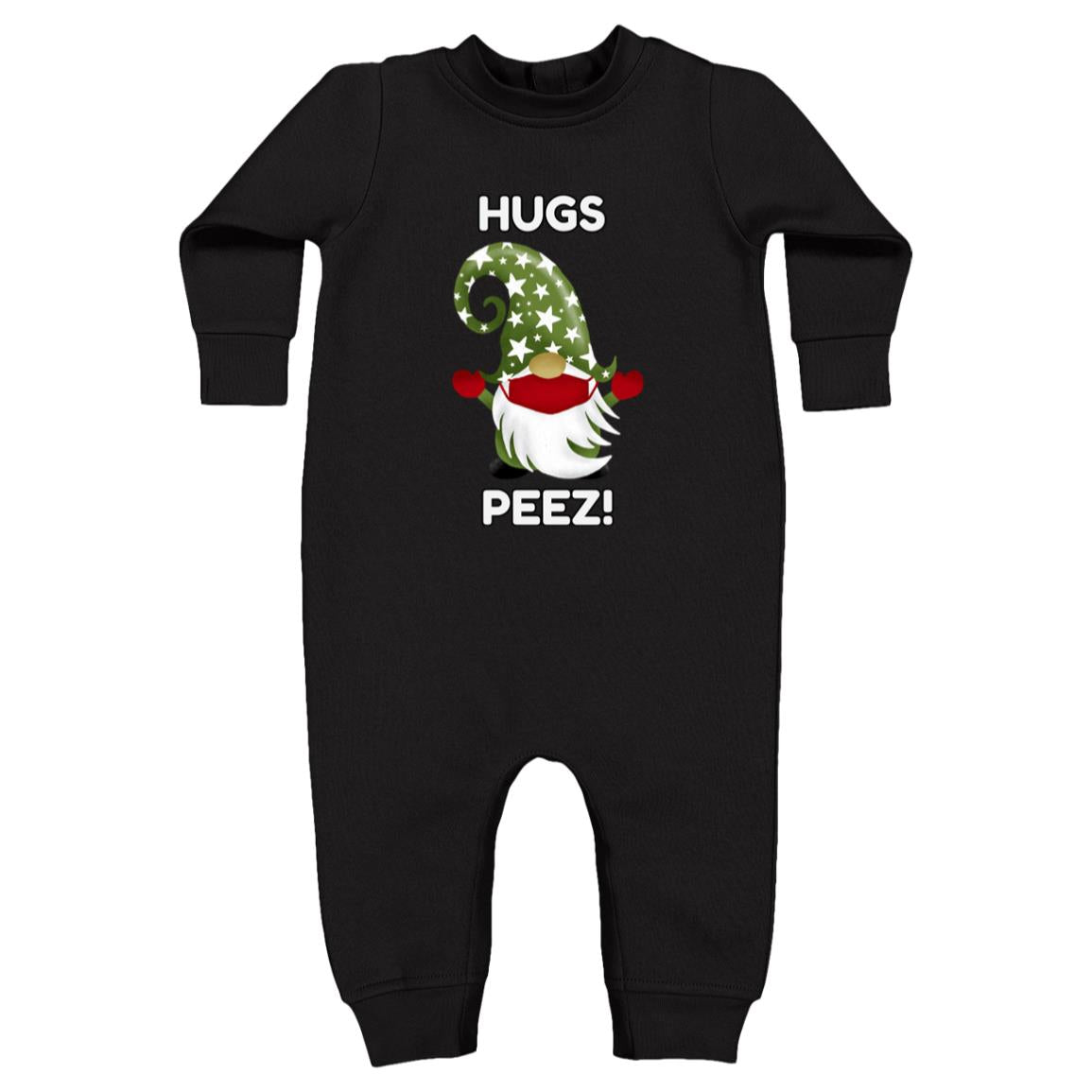 "HUGS PEEZ!", Rabbit Skins, Infant Fleece One-Piece Bodysuit