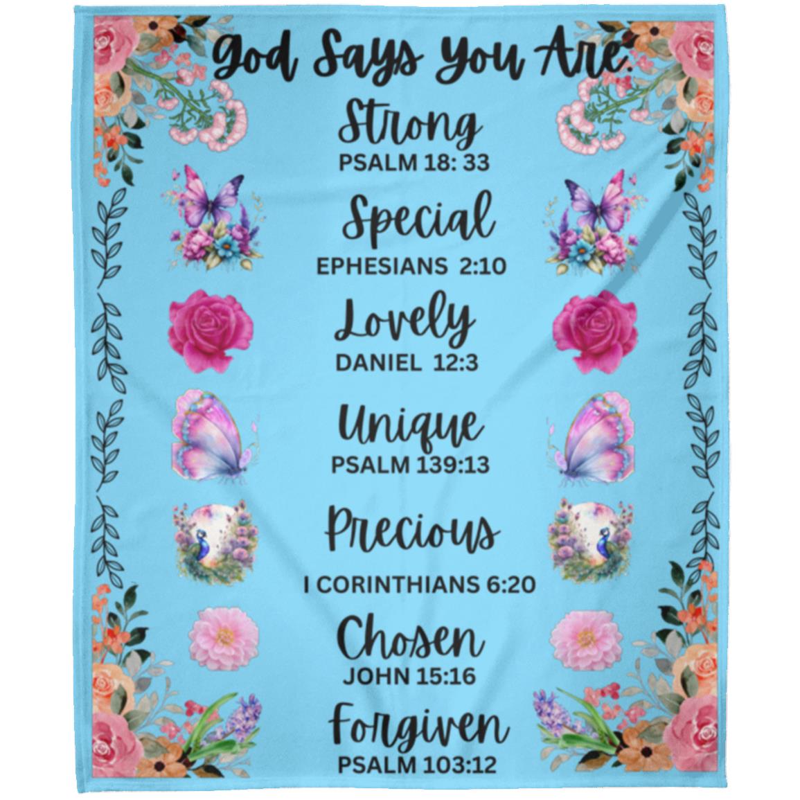 "God Says You Are"-Affirmation, 50 in x 60 in Arctic Fleece Blanket