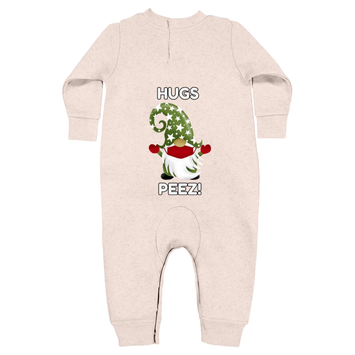 "HUGS PEEZ!", Rabbit Skins, Infant Fleece One-Piece Bodysuit