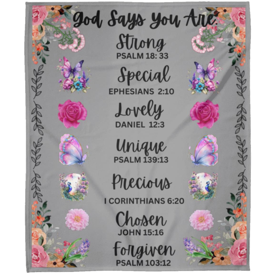 "God Says You Are"-Affirmation, 50 in x 60 in Arctic Fleece Blanket